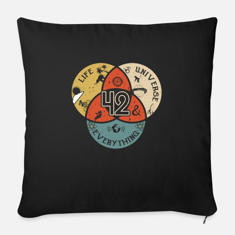 Antwort Physik Mathematik Spruch Universum - Sofakissenbezug 45 x 45 cm - Schwarz