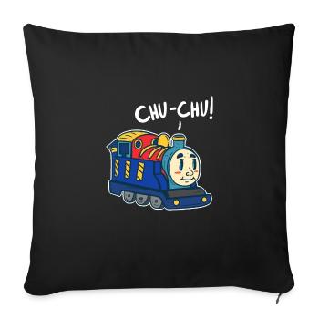 Train - Sofa pillowcase 17,3'' x 17,3'' (45 x 45 cm) - black - Front