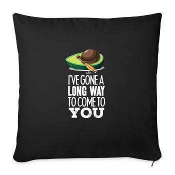 Drôle d'avocat conduisant un fruit de bateau de pêche - Housse de coussin décorative 45 x 45 cm - noir - Devant