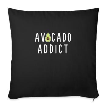 Avocado Addict Cool Fruit Eater Seed Lover - Sofa pillowcase 17,3'' x 17,3'' (45 x 45 cm) - black - Front