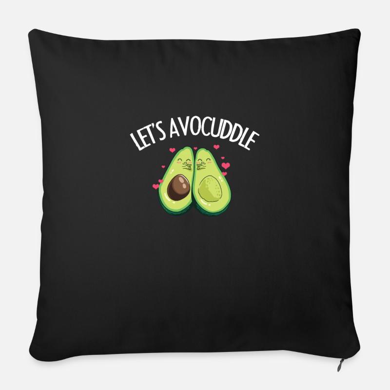 Avocado-Esser-niedliches lassen uns Avocuddle-Paar-Geschenk - Sofakissenbezug 45 x 45 cm - Schwarz