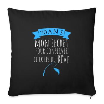 70 ans corps de rêve pêcheur, 70ème anniversaire - Housse de coussin décorative 45 x 45 cm - noir - Devant