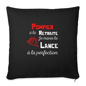 Pompier à la retraite, cadeau retraité du feu - Housse de coussin décorative 45 x 45 cm - noir - Devant