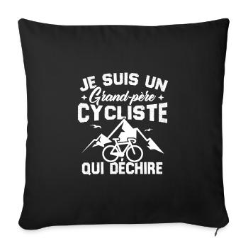 Je suis un Grand-père Cycliste qui déchire - Housse de coussin décorative 45 x 45 cm - noir - Devant