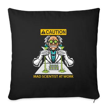Un savant fou au travail - Housse de coussin décorative 45 x 45 cm - noir - Devant