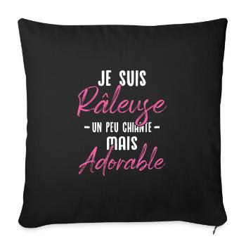 Je suis râleuse un peu chiante mais adorable - Housse de coussin décorative 45 x 45 cm - noir - Devant
