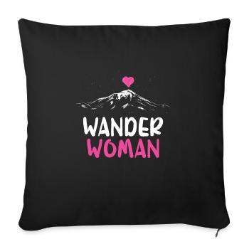 Hiking Woman Alpenherz Berge Gebirge Wandern Herz - Sofa pillowcase 17,3'' x 17,3'' (45 x 45 cm) - black - Front