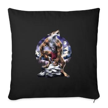 Werwolf Vollmond heult - Sofakissenbezug 45 x 45 cm - Schwarz - Vorne