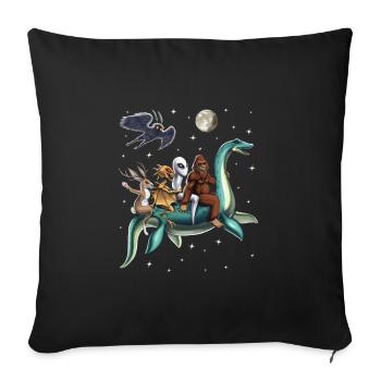 Cryptids Journey - Sofa pillowcase 17,3'' x 17,3'' (45 x 45 cm) - black - Front