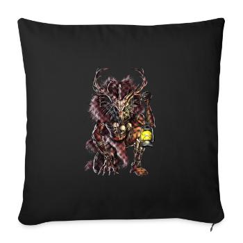 Cryptid Wendigo - Sofa pillowcase 17,3'' x 17,3'' (45 x 45 cm) - black - Front