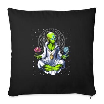 Méditation extraterrestre - Housse de coussin décorative 45 x 45 cm - noir - Devant