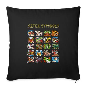 Aztec Symbols - Sofa pillowcase 17,3'' x 17,3'' (45 x 45 cm) - black - Front
