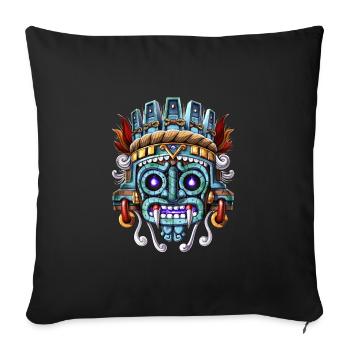 Aztec God Tlaloc - Sofa pillowcase 17,3'' x 17,3'' (45 x 45 cm) - black - Front