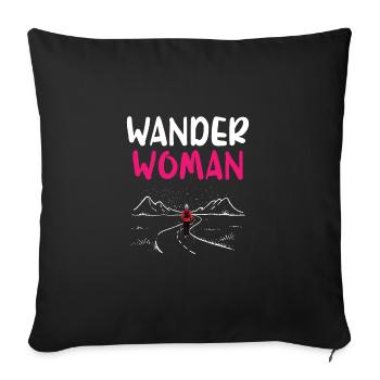 Hiking Woman Alpenherz Berge Gebirge Wandern Herz - Sofa pillowcase 17,3'' x 17,3'' (45 x 45 cm) - black - Front