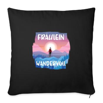Wandern Watzmann Herz Fräulein Wandervoll Berge - Sofakissenbezug 45 x 45 cm - Schwarz - Vorne