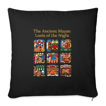 Glyphes mayas anciens - Housse de coussin décorative 45 x 45 cm - noir - Devant