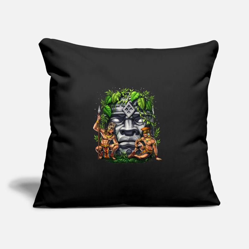 Olmec Head Warriors Sofa pillowcase 17,3'' x 17,3'' (45 x 45 cm)