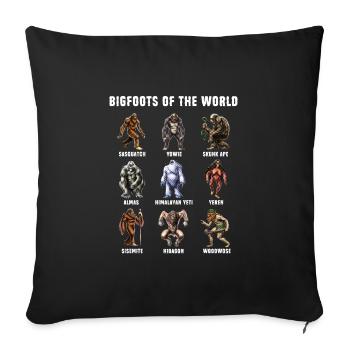 Bigfoots Of The World - Sofa pillowcase 17,3'' x 17,3'' (45 x 45 cm) - black - Front