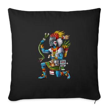 Ancient Aztec God Tlaloc - Sofa pillowcase 17,3'' x 17,3'' (45 x 45 cm) - black - Front