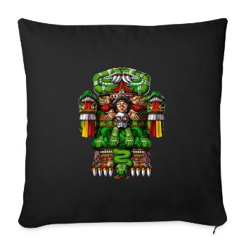 Aztekische Göttin Coatlicue - Sofakissenbezug 45 x 45 cm - Schwarz - Vorne