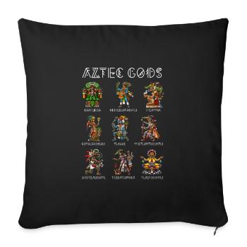 Dieux de la mythologie aztèque - Housse de coussin décorative 45 x 45 cm - noir - Devant