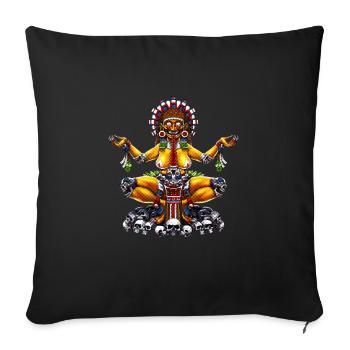 Aztekische Göttin Tlaltecuhtli - Sofakissenbezug 45 x 45 cm - Schwarz - Vorne