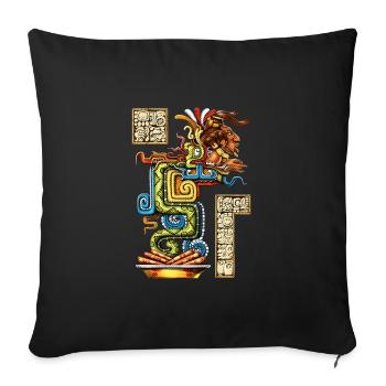 Mayan Vision Serpent - Sofa pillowcase 17,3'' x 17,3'' (45 x 45 cm) - black - Front