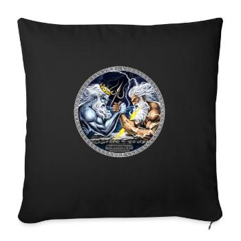 Zeus vs Poseidon Armdrücken - Sofakissenbezug 45 x 45 cm - Schwarz - Vorne