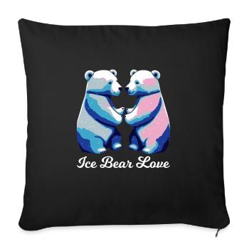 Süße Arktische Eisbär Liebe - Sofakissenbezug 45 x 45 cm - Schwarz - Vorne