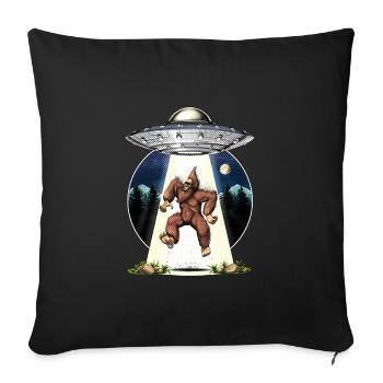 Bigfoot Alien Abduction - Sofa pillowcase 17,3'' x 17,3'' (45 x 45 cm) - black - Front