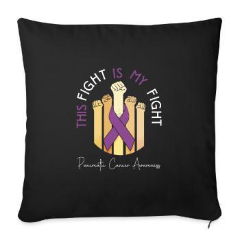 Working together against pancreatic cancer - Sofa pillowcase 17,3'' x 17,3'' (45 x 45 cm) - black - Front