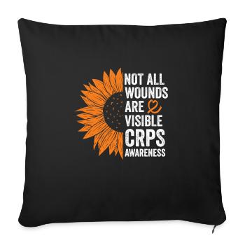 Invisible Battles: CRPS Awareness - Sofa pillowcase 17,3'' x 17,3'' (45 x 45 cm) - black - Front