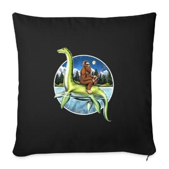 Bigfoot Loch Ness Monster Fishing - Sofa pillowcase 17,3'' x 17,3'' (45 x 45 cm) - black - Front