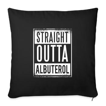Force de l’asthme : Sans albutérol - Housse de coussin décorative 45 x 45 cm - noir - Devant