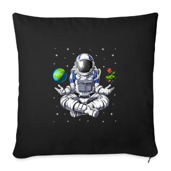 Méditation d’astronaute de l’espace - Housse de coussin décorative 45 x 45 cm - noir - Devant