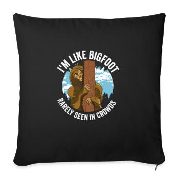 Bigfoot in Crowds: Rarely Seen - Sofa pillowcase 17,3'' x 17,3'' (45 x 45 cm) - black - Front