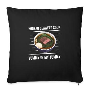 Seaweed Soup Love: Yummy Belly - Sofa pillowcase 17,3'' x 17,3'' (45 x 45 cm) - black - Front