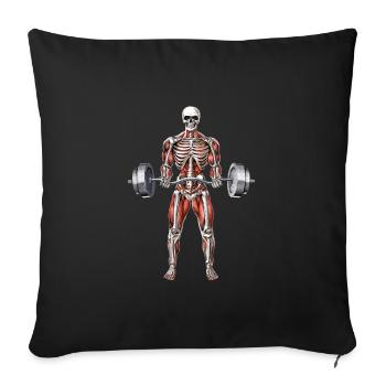 Entraînement de remise en forme du squelette - Housse de coussin décorative 45 x 45 cm - noir - Devant