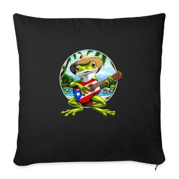Puerto Rico Coqui Frog - Sofa pillowcase 17,3'' x 17,3'' (45 x 45 cm) - black - Front