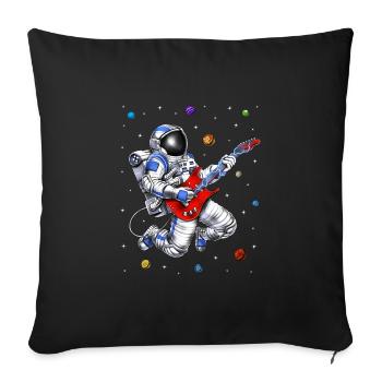 Space Astronaut Playing Guitar - Sofa pillowcase 17,3'' x 17,3'' (45 x 45 cm) - black - Front