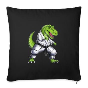 T-Rex Dinosaur Karate - Sofa pillowcase 17,3'' x 17,3'' (45 x 45 cm) - black - Front