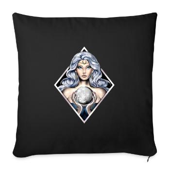 Greek Moon Goddess Nyx - Sofa pillowcase 17,3'' x 17,3'' (45 x 45 cm) - black - Front