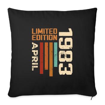 Né En Avril 1983 Cadeau D'anniversaire 1983 Retro - Housse de coussin décorative 45 x 45 cm - noir - Devant
