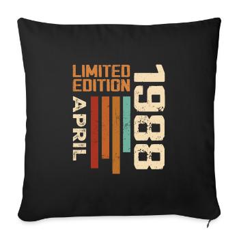 Born In April 1988 Birthday Gift 1988 Retro - Sofa pillowcase 17,3'' x 17,3'' (45 x 45 cm) - black - Front
