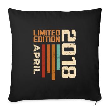 Geboren im April 2018 Geburtstagsgeschenk 2018 Retro - Sofakissenbezug 45 x 45 cm - Schwarz - Vorne