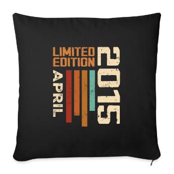 Né En Avril 2015 Cadeau D'anniversaire 2015 Retro - Housse de coussin décorative 45 x 45 cm - noir - Devant