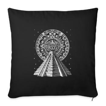 Aztec Pyramid Calendar - Sofa pillowcase 17,3'' x 17,3'' (45 x 45 cm) - black - Front