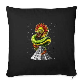 Aztekische Pyramide Quetzalcoatl - Sofakissenbezug 45 x 45 cm - Schwarz - Vorne