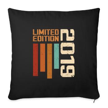 Vintage 2019 Cadeau d’anniversaire 2019 Retro 2019 - Housse de coussin décorative 45 x 45 cm - noir - Devant