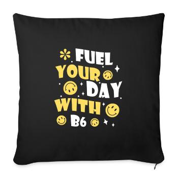 Alimentez votre journée avec de l’énergie et de la vitamine B6 - Housse de coussin décorative 45 x 45 cm - noir - Devant